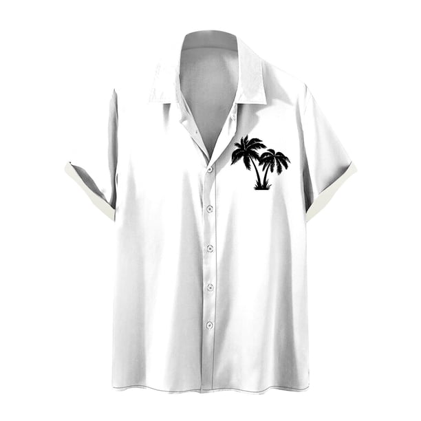 Camisas de Manga Larga para Hombres Blusa Cómoda de Cuello de Impresión, Camisa Casual de Poliéster para Uso Diario, de Fiesta Y de Primavera de Verano