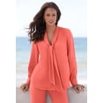thumbnail image 2 of Roaman's Women's Plus Size Long Sleeve Bow Blouse, 2 of 6