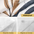 thumbnail image 4 of Brown Nave Blue Boho No Hook Shower Curtain with Snap in Liner, Modern Geometric Botanical Double-Layer Waterproof Shower Curtains for Bathroom Hotel Bathtub, Mesh Top & Small Stall 36"x72", 4 of 9