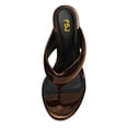 thumbnail image 2 of FSJ Women Round Open Toe Thong Stiletto Mule Sandals High Heel Slip On Flip Flops Comfortable Summer Shoes Size 6.5 Brown, 2 of 4