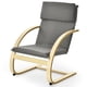 thumbnail image 3 of Costway Sillón reclinable de madera, silla moderna con reposabrazos y cojín en símil-lino desmontable, silla reclinable para salón dormitorio balcón, beige/gris, 3 of 5