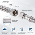 thumbnail image 2 of Conector de manguera de grifo Uxcell de 2 paquetes de 30 pulgadas, conector de rosca hembra de 9/16" x 9/16" para baño, 2 of 6