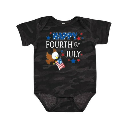 

Inktastic Happy Fourth of July- eagle Gift Baby Boy or Baby Girl Bodysuit