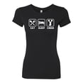 thumbnail image 2 of Cheerleading Eat Sleep Cheer Girl Sports Womens Slim Fit Junior Tee, Black, Small, 2 of 3