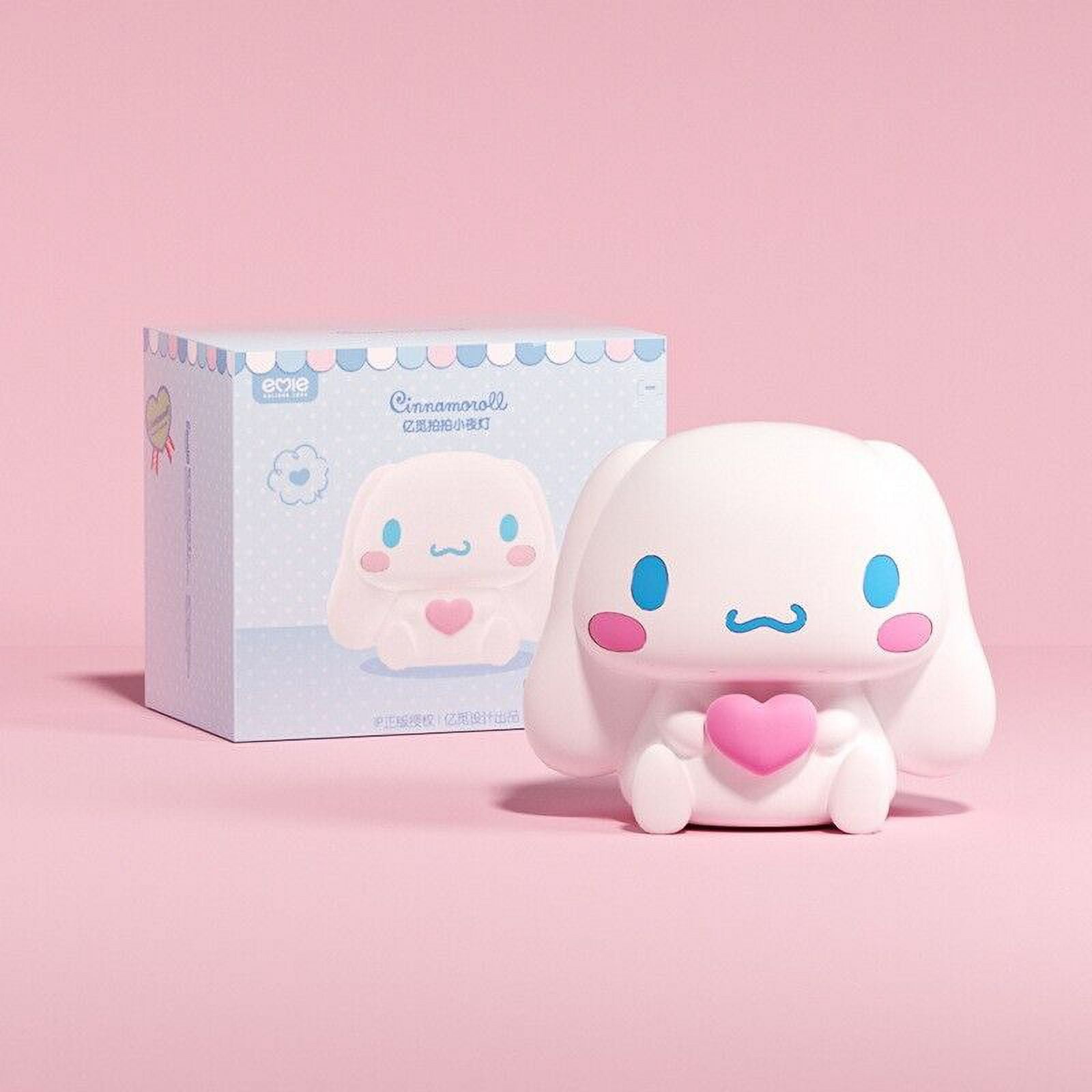 Kawaii Cute Heart Cinnamoroll Pat Night Light Cartoon USB Rechargeable Induction Bedside Night Lamp with Remote