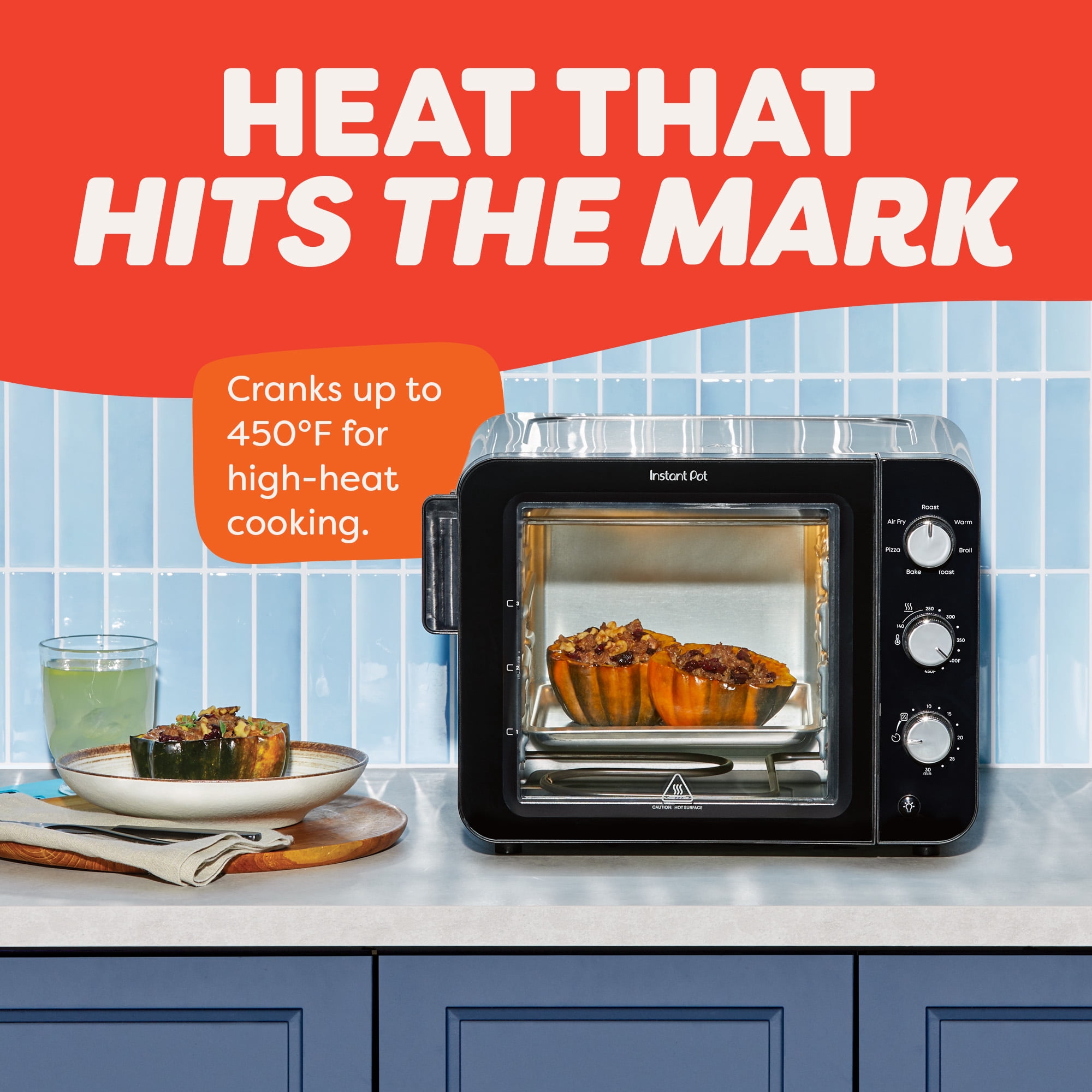 Instant Pot® InstantHeat™ 4-Slice Air Fryer Toaster Oven in Stainless Steel, No Preheat Air Fry, Roast, Toast, Bake, Br Warm, Make Pizza