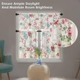 thumbnail image 3 of Vintage Floral Kitchen Curtains Farmhouse Window Curtains Valance and Tier Set 36 Inch, Blue Pink Spring Flowers Rod Pocket Short Tier Curtain, Abstract Small Cafe Curtains for Kitchen Decor, 3 of 6