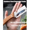 thumbnail image 6 of Zero Snag Wooden Peeler, Zero Snag Wooden Kitchen Tool, Multi-Functional Vegetable Peeler for Kitchen, 2-in-1 Stainless Steel KitchenTool, for Fruit Potato (1pcs), 6 of 7