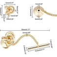 thumbnail image 3 of 2 Pcs Tie Tack Clutch with Chain Brass Mens Tie Tack Clutch Knot Shape Fashion Necktie Tack Pins, 3 of 9
