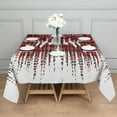 thumbnail image 3 of Red Christmas Pattern Square Tablecloth,Waterproof Square Table Cover,Wipeable Spillproof Washable Table Cover for Home Kitchen Party Decor 42"X42"(107x107cm), 3 of 6