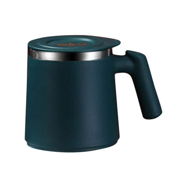 Taza de café aislada con asa | Vaso de vacío de doble pared de acero inoxidable de 14 oz | Tapa corredera a prueba de derrames | Bebidas frías y calientes | Forma de copa de vino | Acabado mate