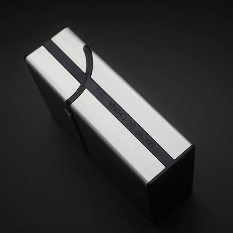 2pcs Cigarette Case Made Of Light Metal With Black Imitation Leather  Cigarette Cases