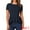 Dark Blue, variant on Women's Round Neck Elegant Peplum Tops L Black
