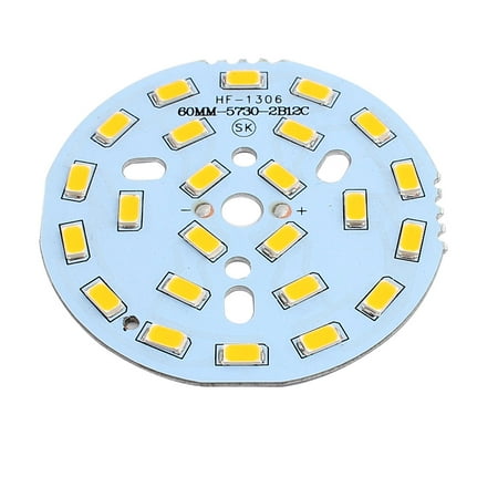 - 60mm Dia 12W 24 LEDs 5730 SMD Warm White Ceiling Light Aluminum Board