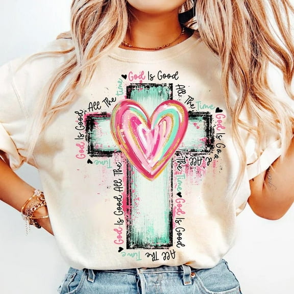 God Is Good All The Time Shirt, Hand-Drawn Cross Shirt, Watercolor Cross Shirt, Religious Shirt, Christian Shirt