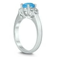 thumbnail image 2 of SZUL Women's 6MM Blue Topaz and Diamond Cynthia Ring in 10K White Gold, 2 of 4