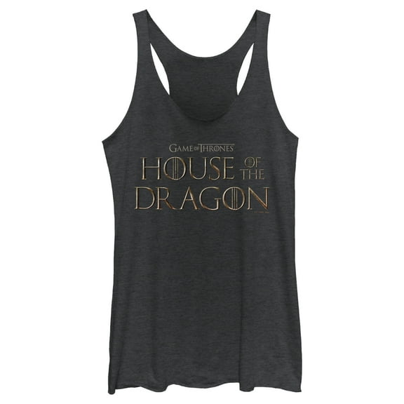 Women's Game of Thrones: House of the Dragon Series Logo  Racerback Tank Top Black Heather Medium