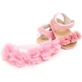 thumbnail image 5 of Infant Baby Girls Summer Sandals Indoor Slippers Open Toe Lace Princess Dress Wedding Flats Shoes Newborn Toddler Soft Non-slip Sole First Walker Crib Shoes 0-18 months, 5 of 6