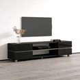thumbnail image 2 of Bono 01 TV Stand for TVs up to 80", Modern High Gloss 71" Entertainment Center, TV Media Console with Storage Cabinets, 2 of 5