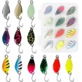 thumbnail image 1 of Fishing Kit Fishing Trout Lures - 12 Pieces Trout and Bass Fishing Bait Lures - Different Multicolor with Single Hook and Lure Box - for Sea Trout and, 1 of 10