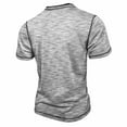 thumbnail image 3 of Dealovy Mens T Shirts Muscle Tee Notched V Neck Button Drop Shoulder Comfy Casual Workout Tshirts,White,XXXL, 3 of 8