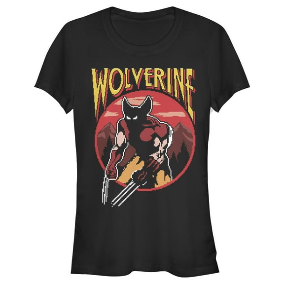 Junior's Marvel X-Men Pixel Wolverine  Graphic Tee Black Small