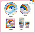 thumbnail image 1 of 68pcs Rainbow Celebration Set - Vibrant Cloud-Themed Party Essentials Including Disposable Plates  Napkins for Birthdays  Showers  and Gender Reveals, 1 of 4