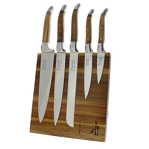 Laguiole French Home 6-Piece Olivewood Kitchen Knife Set