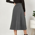 thumbnail image 5 of ASFGIMUJ Women's Skirts Mini Long Skirt Solid High Waist Skirt Corduroy Wrap Single Slim Fit Solid Skirt Autumn And Winter Grey, 5 of 6