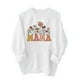 thumbnail image 5 of Penkiiy Mujeres de manga larga Mama Sudaderas de cuello redondo Suéter de cuello suelto blusa ligera Tops S Blanco, 5 of 7