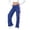 Blue, variant on MuXiKeJi Clothes Women's Casual Side Striped Track Pants with Drawstring Waist and Wide Leg Cargo Design for Comfortable Loose Fit