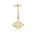 thumbnail image 2 of AVORA 14K Yellow Gold Simulated Diamond CZ Diamond Cage Cartilage Piercing Flat Back Earring Body Jewelry (18 Gauge), 2 of 5