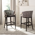 thumbnail image 2 of Safavieh Brando Semi-Circle Mid Back Barstool, Dark Brown, 2 of 9