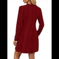thumbnail image 3 of Vestido Tipo Suéter de Punto de Larga para Mujer, Estilo Túnica Informal con Cuello en V, Conjuntos de Moda para Otoño. Vino Tinto XL, 3 of 7