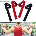 thumbnail image 2 of warmhomeyx 2X Padded weight lifg straps training gym gloves hand bar wrist wraps support warmhomeyx, 2 of 4