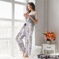 thumbnail image 4 of Uemuo Lavender Flowers Pattern Women's Wide Leg Palazzo Lounge Pants with Pockets Light Weight Loose Comfy Casual Pajama Pants-, 4 of 9