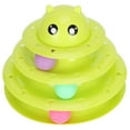 thumbnail image 4 of Cat Tower Toy, 3-level Track No-Slip Pet Interactive Tracks Pet Turntable Track With 3 Rolling Balls  For Pet Green, 4 of 8