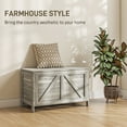 thumbnail image 3 of HOMCOM 19" Farmhouse Storage Chest, Lift Top Box Organizer with Safety Hinge to Open Up 100° for Bedroom, Entryway, Living Room, Gray Grain, 3 of 9