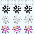 thumbnail image 1 of 18Pcs Snowflake Wrench Stainless Steel 18 in 1 Snowflake Multitool Portable Snowflake Keychain Tool Snowflake Screwdriver Tactical Tool Bottle Opener for Men Outdoor Camping(Colour), 1 of 5