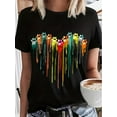 thumbnail image 1 of Camiseta De Mujer Camiseta De Verano Para Mujer Para Viajes En La Calle TrabajoWomen's Casual Crew-neck T-shirt, Fun Fluid Love Dog Paw Print Casual Short-sleeved TopFather's Day, Mother's Day, New, 1 of 6