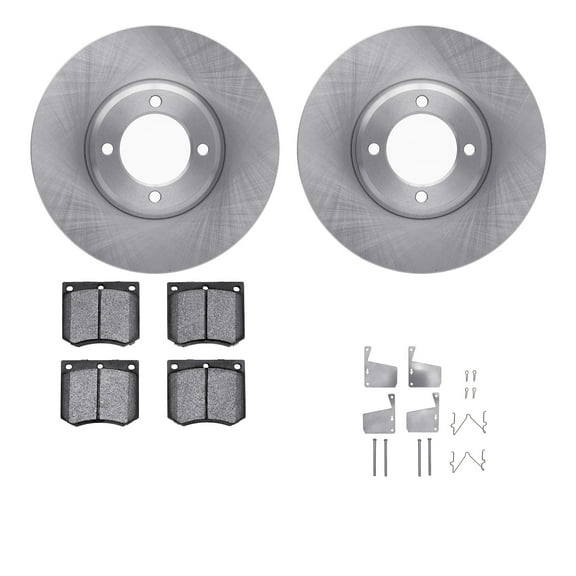 Dynamic Friction Company Front Brake Rotors with 5000 Euro Ceramic Brake Pads includes Hardware 6612-56018