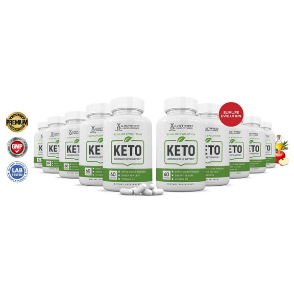 (10 Pack) Slimlife Evolution Keto ACV Pills 1275mg Alternative to Gummies Dietary Supplement 600 Capsules