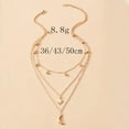 thumbnail image 4 of Collar largo con luna y colgante para mujer, collar de moda con varias capas y estrella Collares y colgantes, 4 of 6