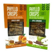 Phyllo Crisps Pastry Dough Sheets Crisp Snack Variety Bundle - Apricot Honey Crisps Apple Cinnamon 2 Pk - 2.8 oz