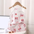 thumbnail image 2 of Zaveiop Toddler Baby Girl Summer Clothes 3 6 12 18 Months 2T 3T 4T 5T Girls Outfits Cute Printed Sleeveless Tank Top and Shorts Set (3-6 Months, Red), 2 of 3