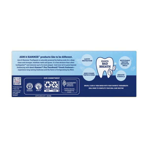 ARM & HAMMER Toothpaste Plus TheraBreath Breath Fresheners, Icy