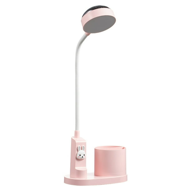 Lámpara de escritorio, lámpara de noche para niños con portalápices, lámpara de mesa con cambio de color automático, lámpara de lectura LED recargable regulable para niños