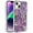 Purple, variant on For iPhone 13/14 Muti-Color Floral Bling Stones Ornaments Case - Pink