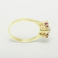 thumbnail image 5 of LBG British Made 10k Yellow Gold Cultured Pearl & Ruby Womens Statement Ring - 33 size options - Size 9.25, 5 of 6