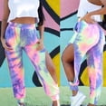 thumbnail image 2 of Pantalones casuales estampados con abertura para mujer a la moda y pantalones con cordón Fridja hfkajh101943, 2 of 9